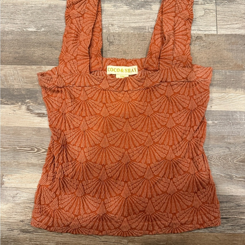 Women's Orange Textured Top